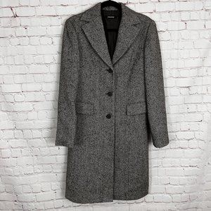Prague | Women's Herringbone Wool Coat Front Pocket Large Size